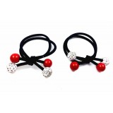 HA4128-Red Fruit Beads Hair Elastic Tie Set
